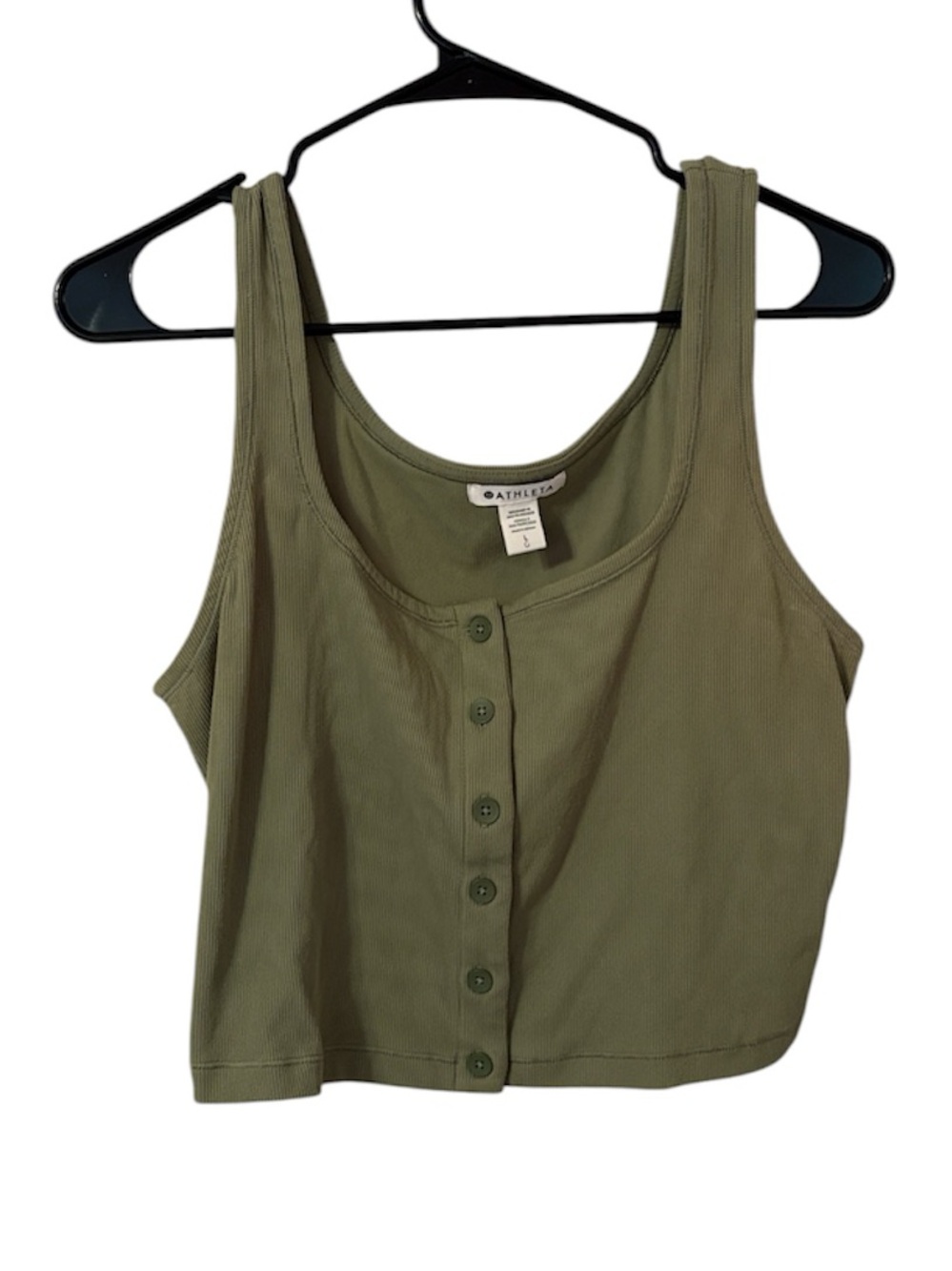 Athleta Ribbed Button Cropped Tank Top